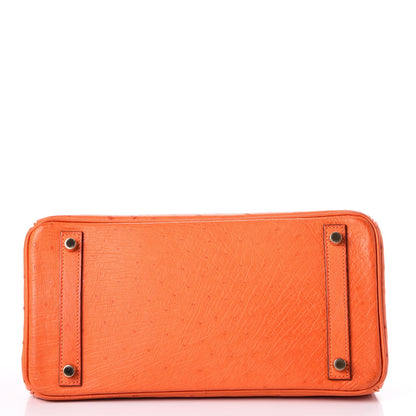 Hermes Ostrich Birkin 30 Orange 7 of 33