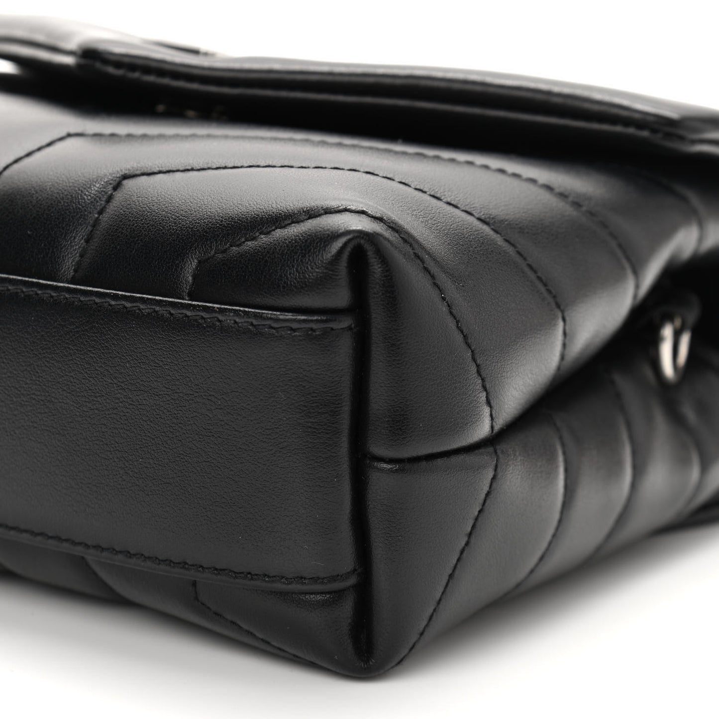 Calfskin Y Quilted Monogram Toy Loulou Crossbody Bag Black