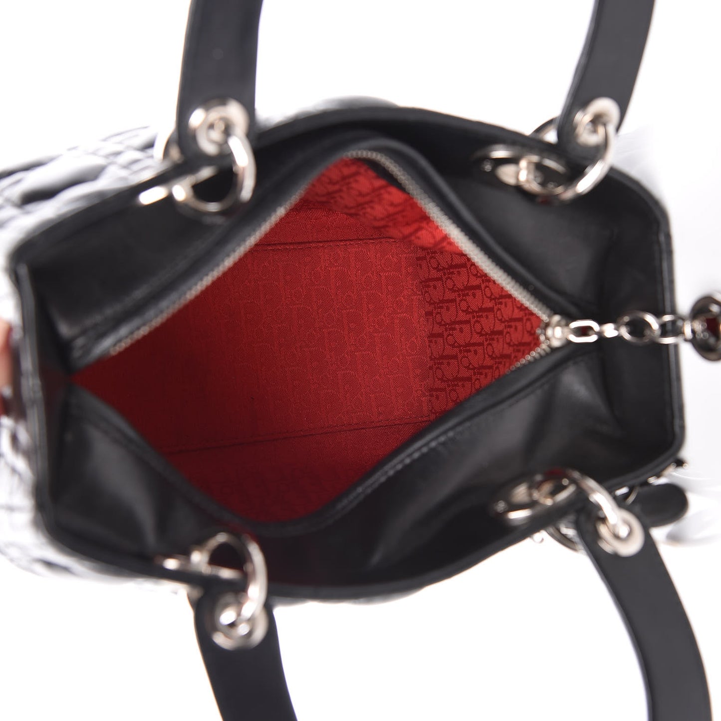 Lambskin Cannage Medium Lady Dior Black