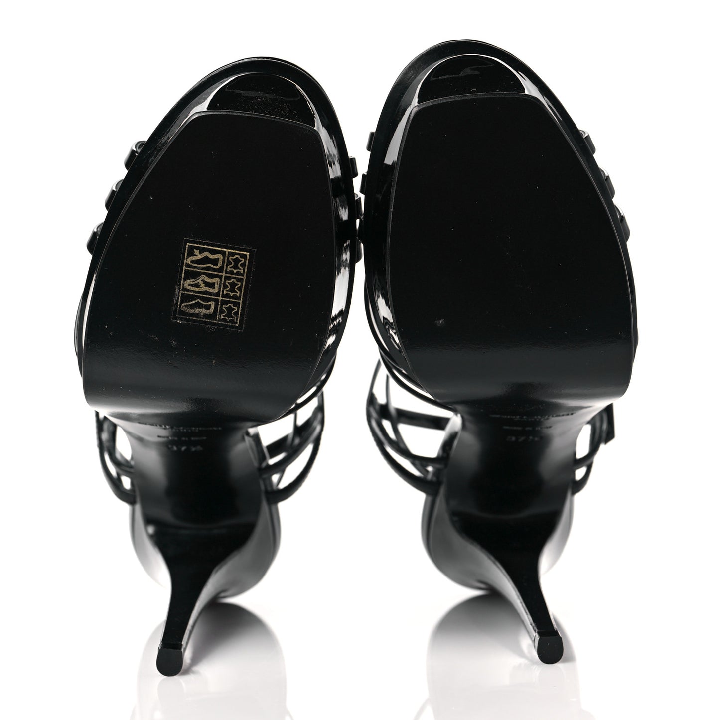 Patent Platform Criss Cross Sandals 37.5 Black