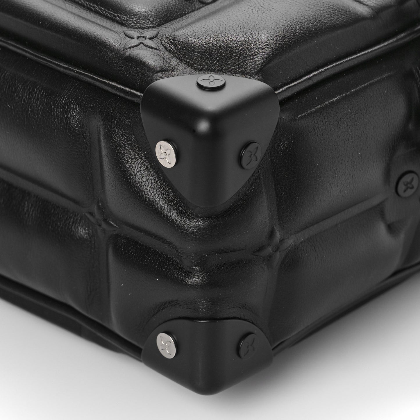 Soft Calfskin Puffy Damier Mini Soft Trunk Black