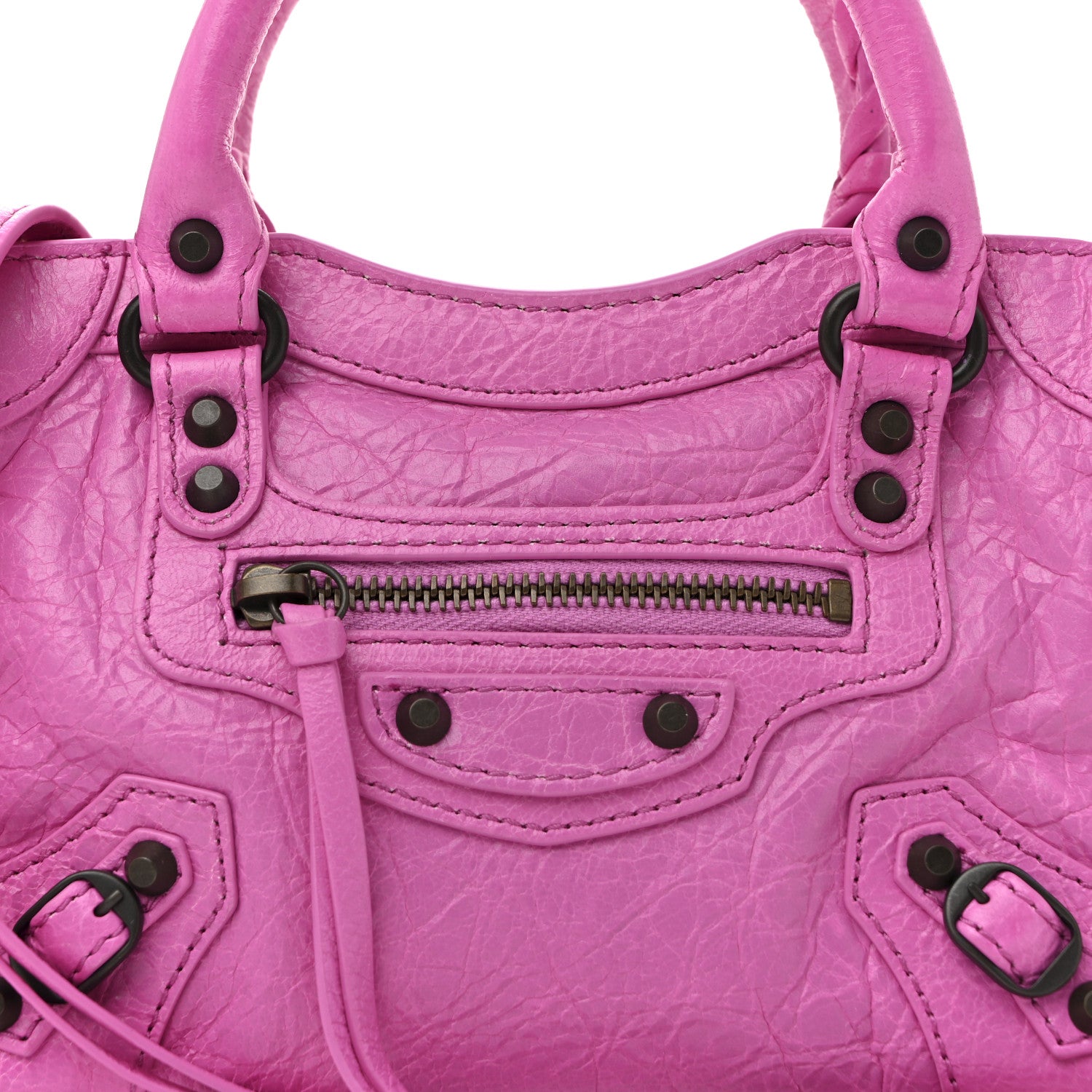 Balenciaga Agneau Arena Classic Hardware Nano Le City White Fuchsia 8 of 12