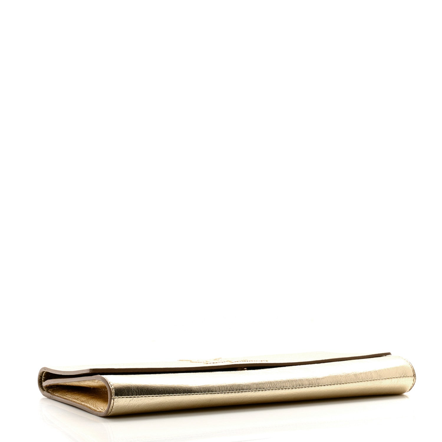 Saint Laurent Metallic Calfskin Monogram Large Belle De Jour Clutch Gold 4 of 9