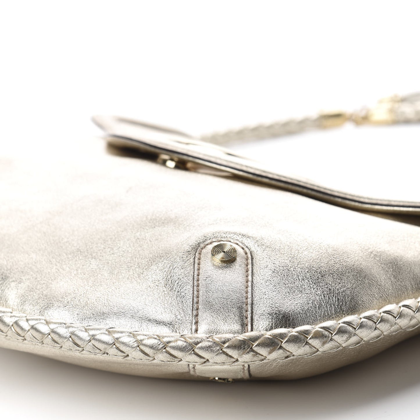Metallic Calfskin Medium Britt Tassel Shoulder Bag Platinum