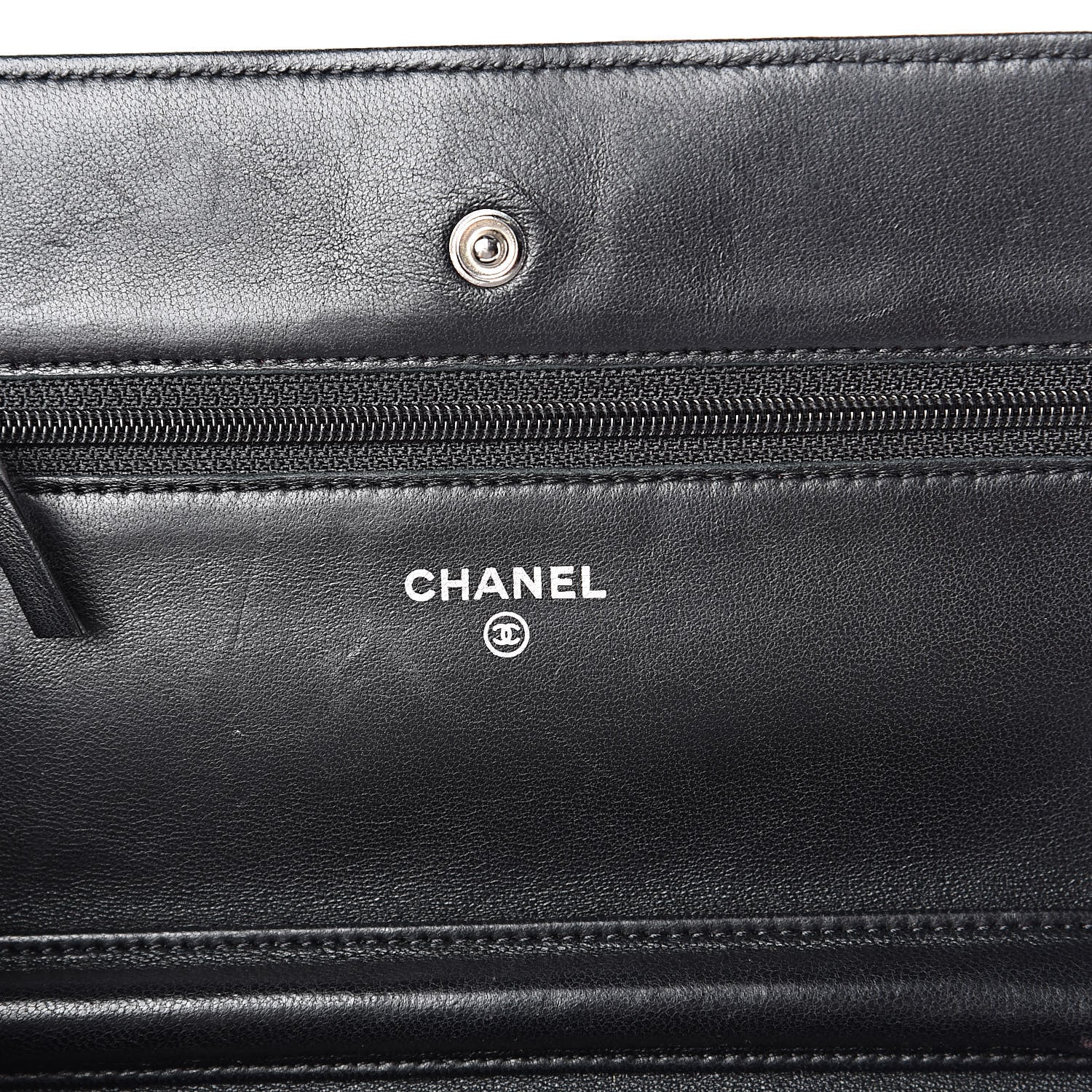 Chanel Lambskin Quilted Wallet On Chain WOC Black 6 of 11