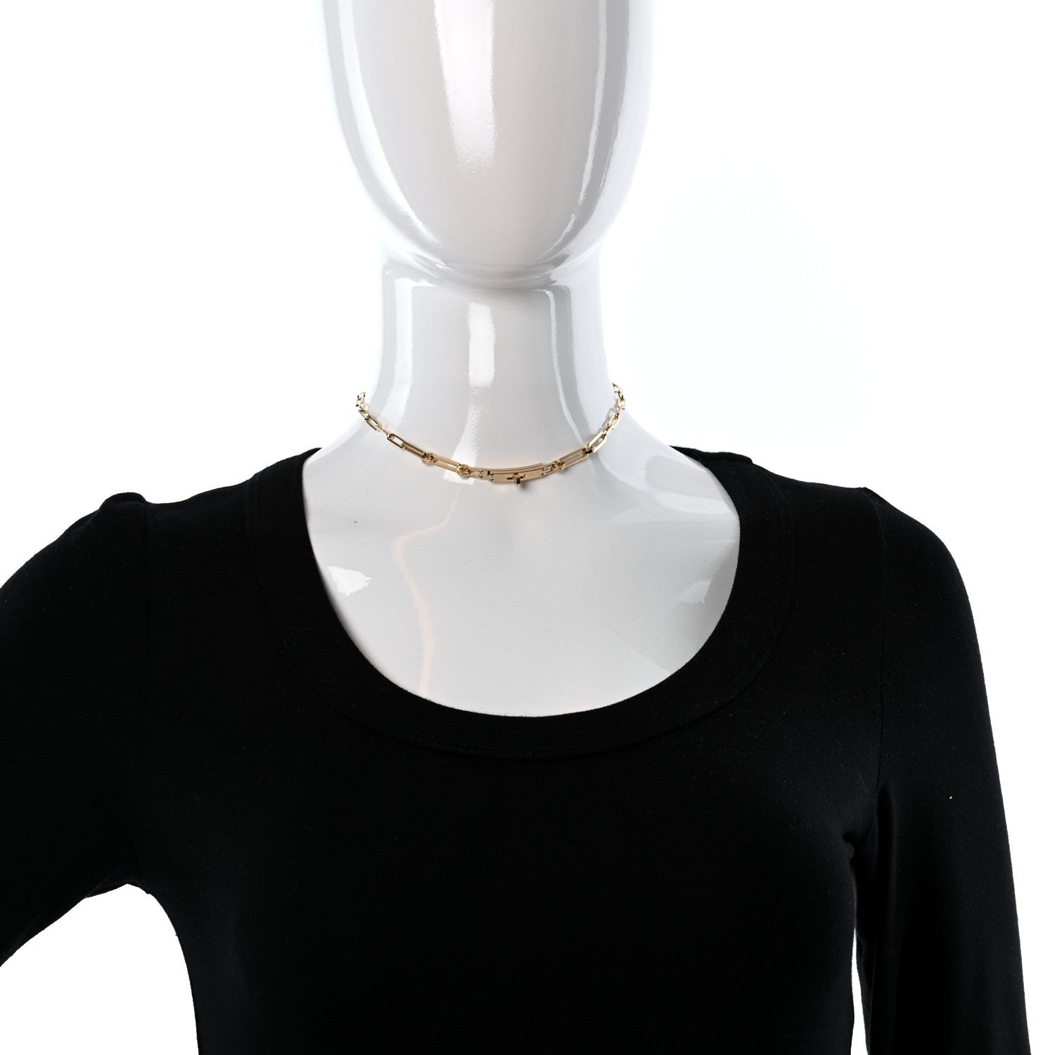 Hermes 18K Yellow Gold Diamond Kelly Chaine Choker Necklace 2 of 5