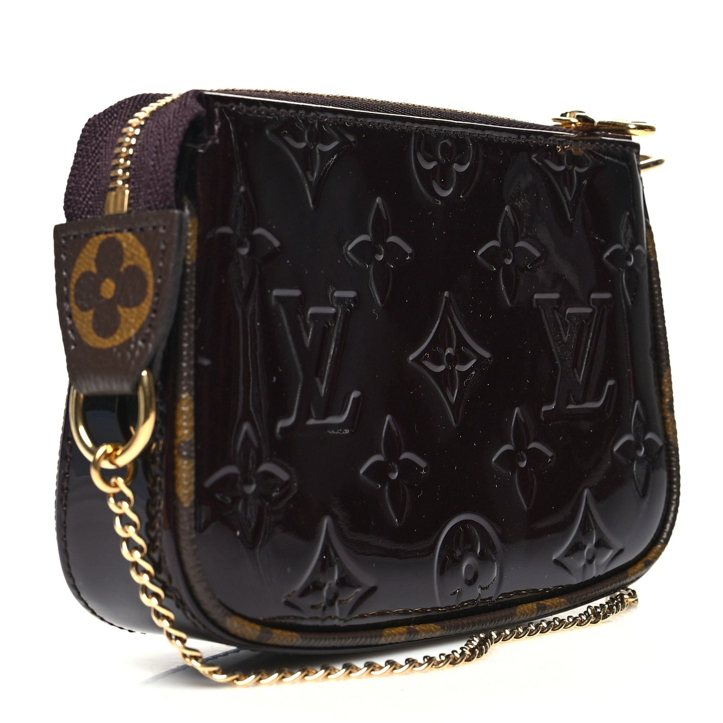 Vernis Monogram Mini Pochette Accessories Amarante