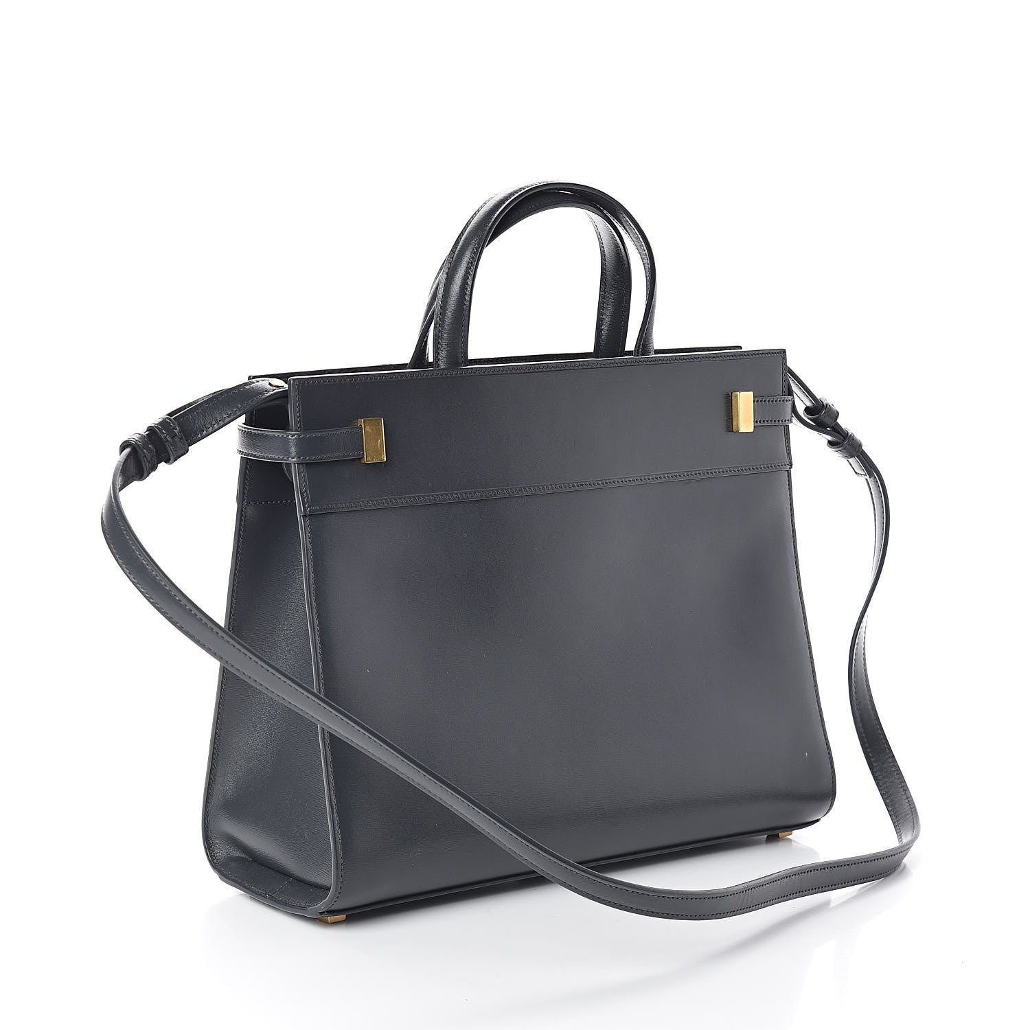 Saint Laurent Calfskin Small Manhattan Shopper Tote Smog 3 of 9