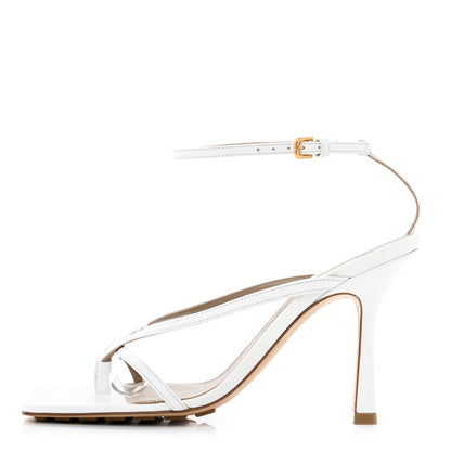 Bottega Veneta Lambskin Stretch Multi Strap 90mm Sandals 37 Optic White 1 of 8