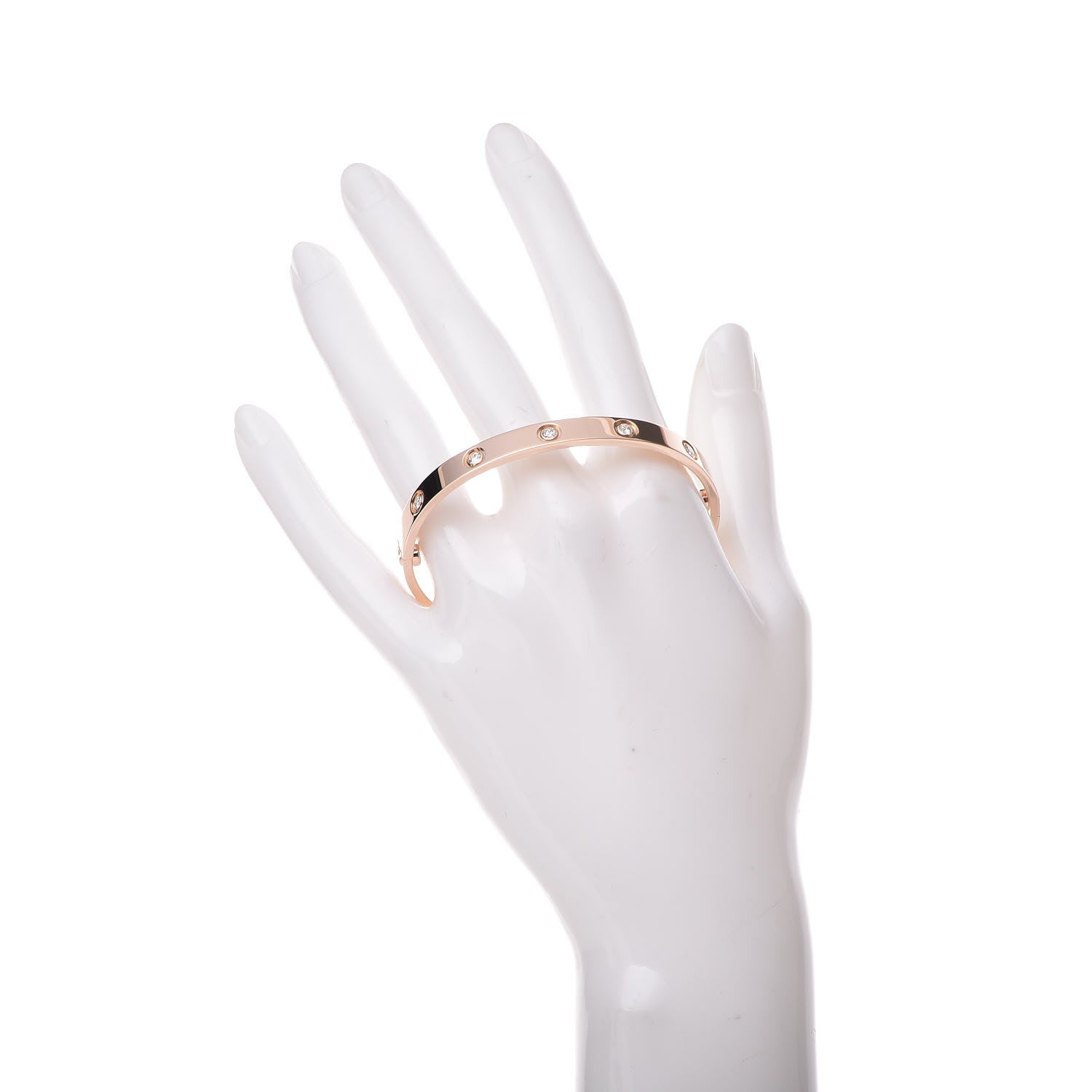 Cartier 18K Pink Gold 10 Diamond LOVE Bracelet 17 2 of 8