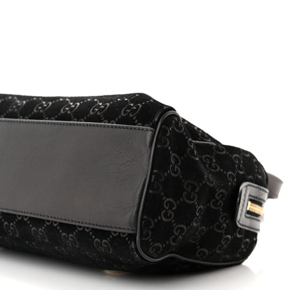 Gucci Guccissima Suede Charmy Boston Black 10 of 10