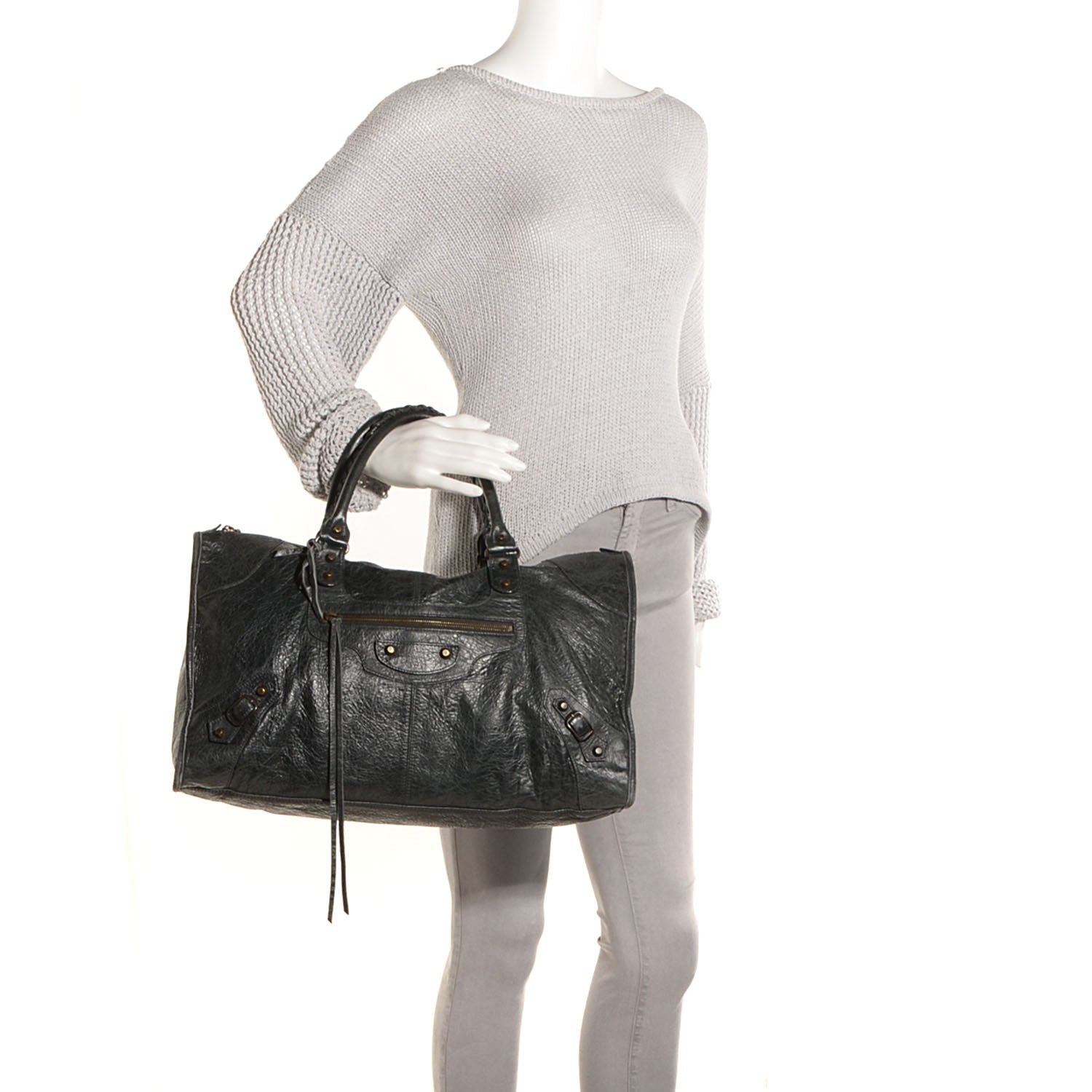 Balenciaga Agneau Classic Hardware Work Anthracite 2 of 12