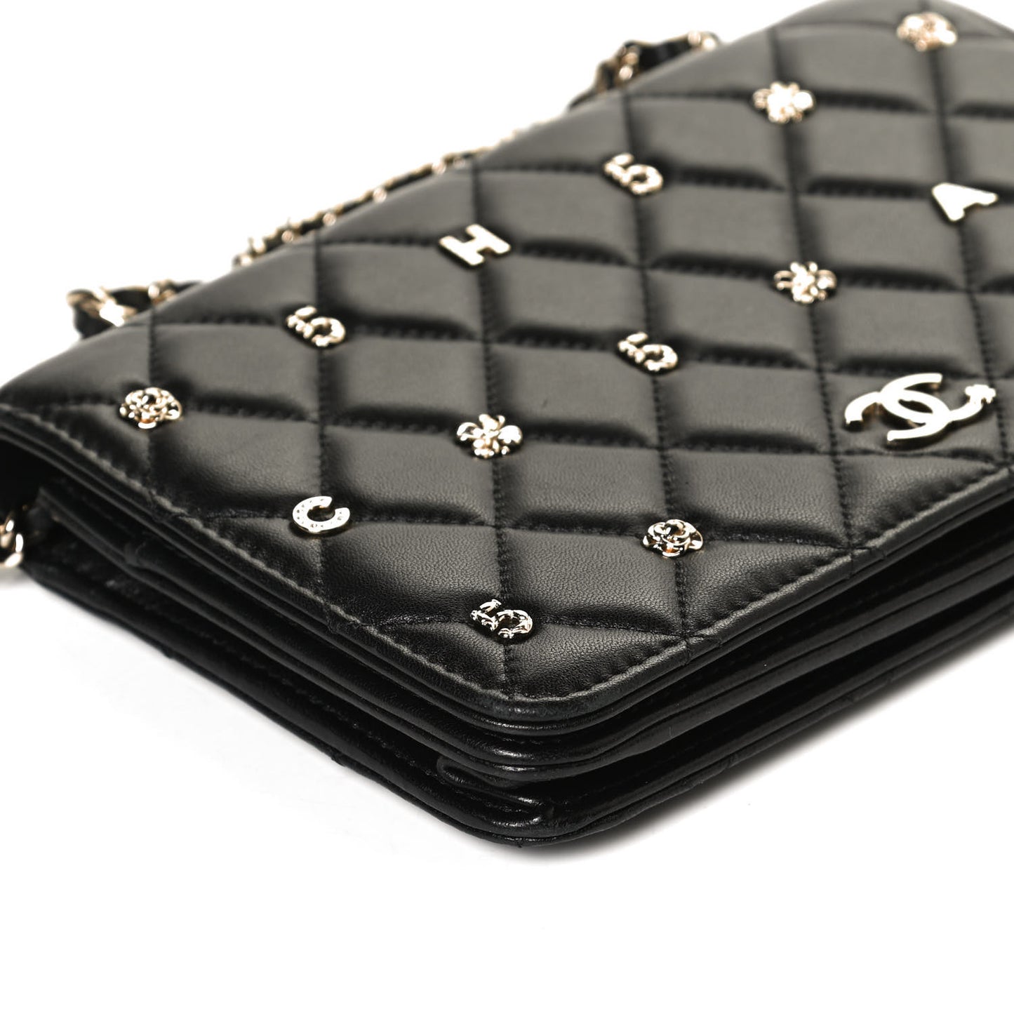 Lambskin Quilted All About Chanel Wallet On Chain WOC Black