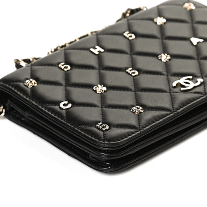Chanel Lambskin Quilted All About Chanel Wallet On Chain WOC Black 12 of 15