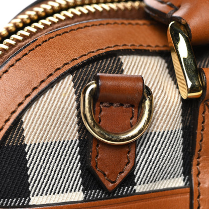 Burberry Bridle Calfskin House Check Small Orchard Bowling Bag Deep Claret 20 of 34