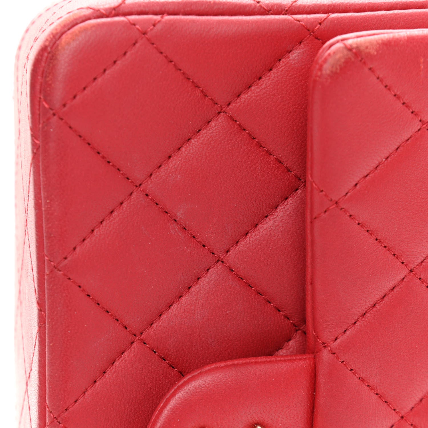 Chanel Lambskin Quilted Mini Top Handle Rectangular Flap Red 11 of 16