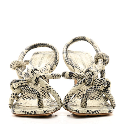 Bottega Veneta Calfskin Knotted Python Print Jimbo Slingback Sandals 39.5 Multicolor 2 of 7