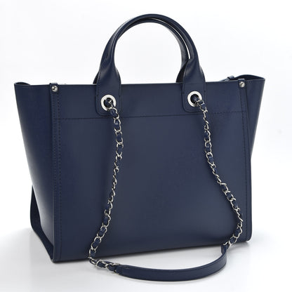 Chanel Caviar Small Studded Deauville Tote Navy 2 of 10