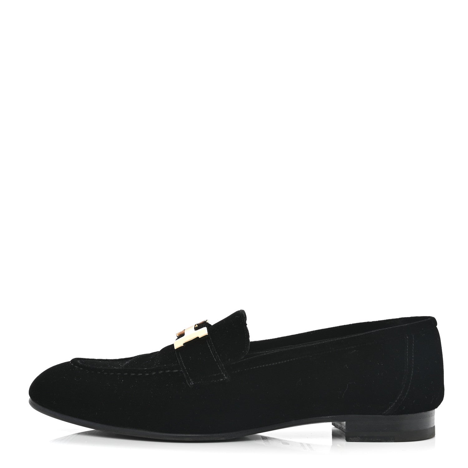 Hermes Velvet Womens Paris Loafers 40 Black 1 of 9