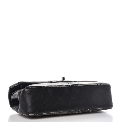 Chanel Lambskin Hand Painted Medium Double Flap Black 4 of 7