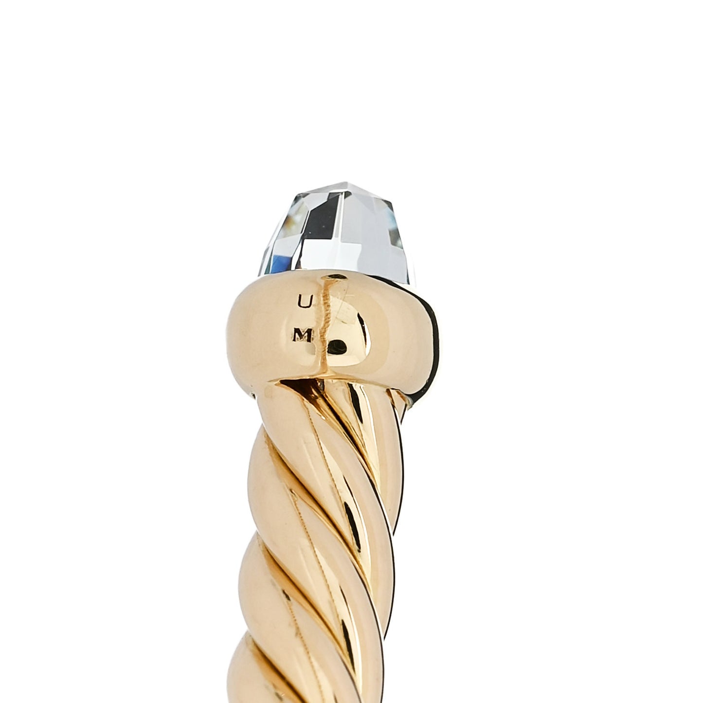 18K Yellow Gold Diamond Aquamarine 4mm Cablespira Bracelet