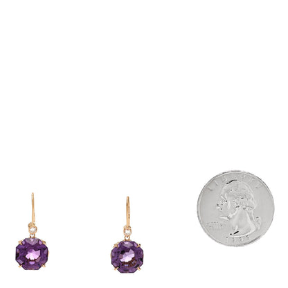 Tiffany 18K Rose Gold Diamond Amethyst Sparklers Drop Earrings 2 of 4