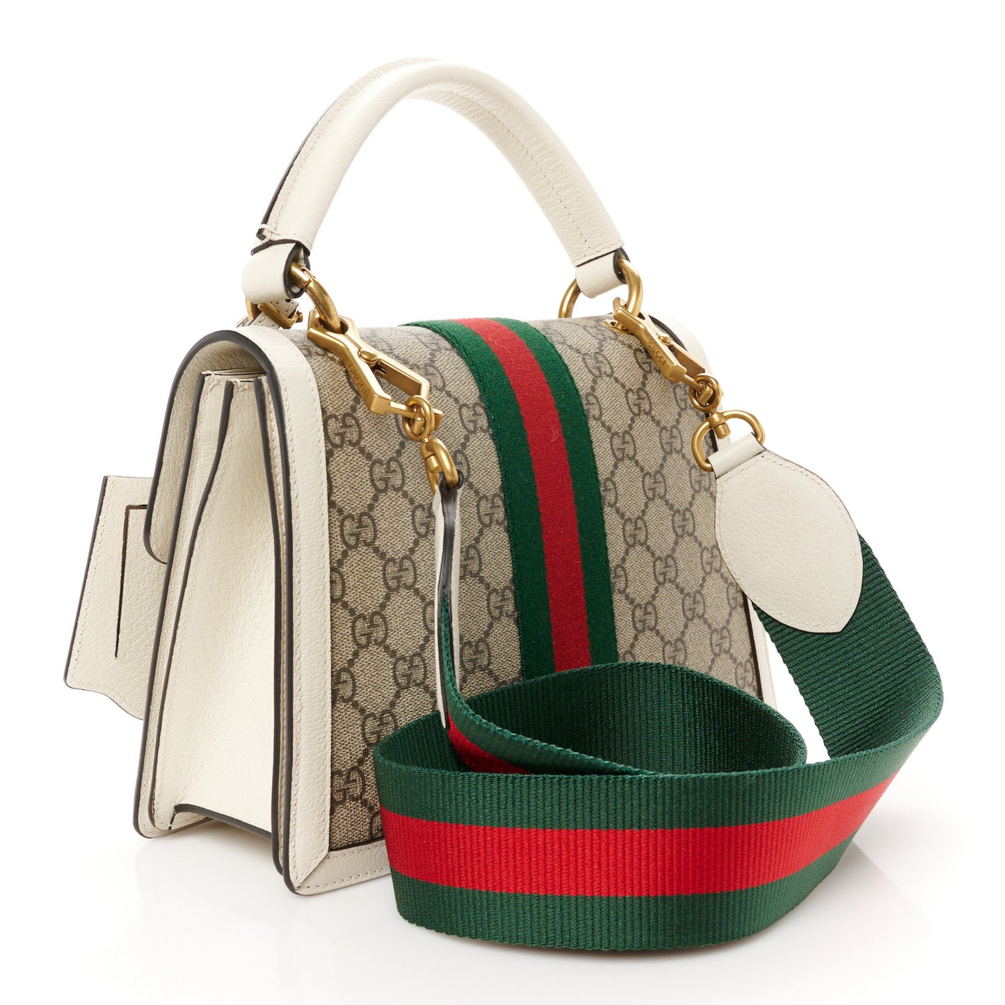 GG Supreme Monogram Small Queen Margaret Top Handle Bag White