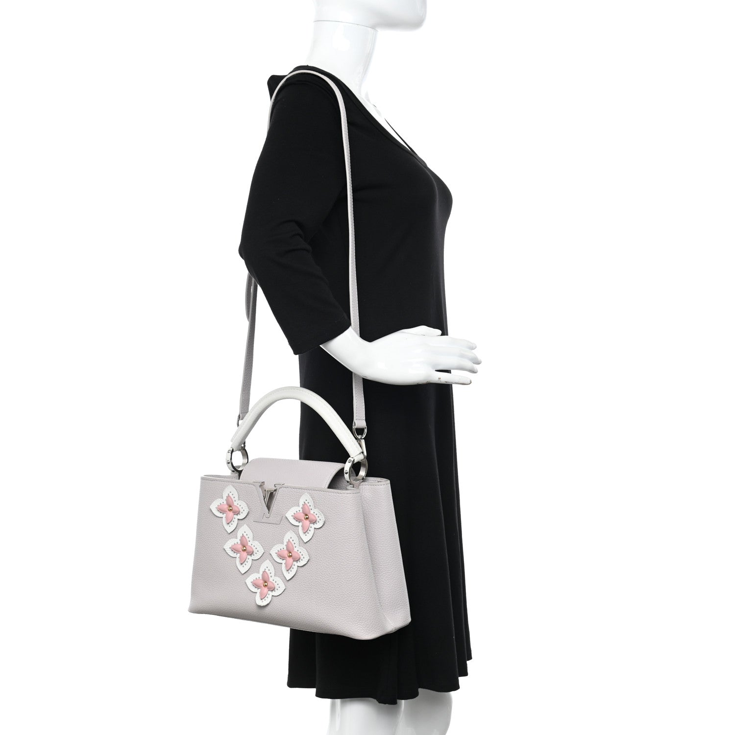 Louis Vuitton Taurillon Mechanical Flowers Capucines PM Purple 2 of 9