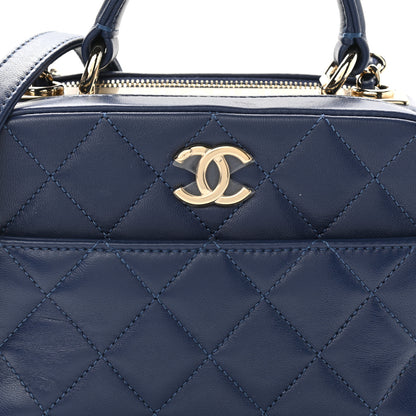 Chanel Lambskin Quilted Small Trendy CC Bowling Bag Navy 9 of 11
