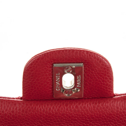 Chanel Caviar Quilted Medium Double Flap Red 6 of 8