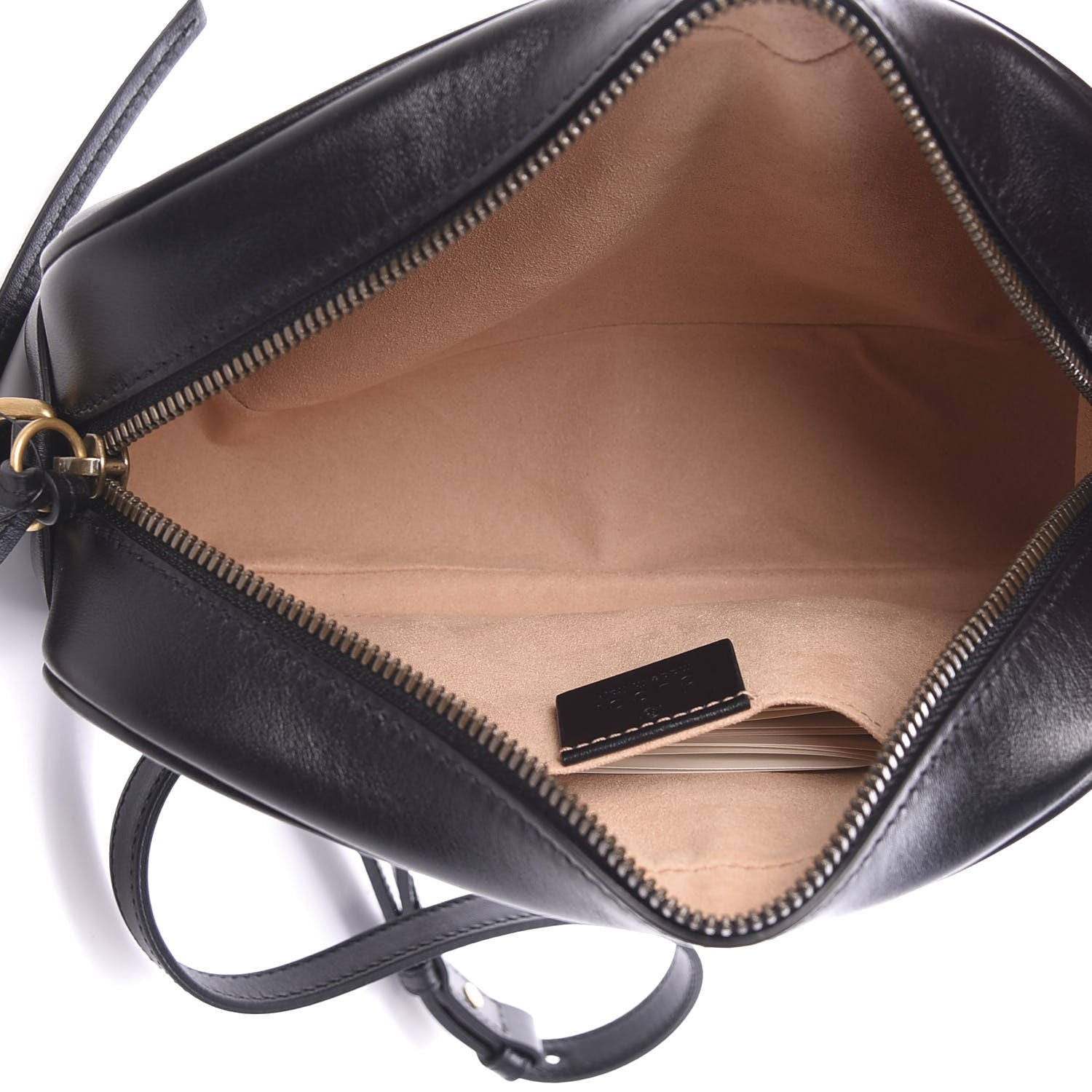 Gucci Calfskin Matelasse Small GG Marmont Chain Shoulder Bag Black 3 of 8