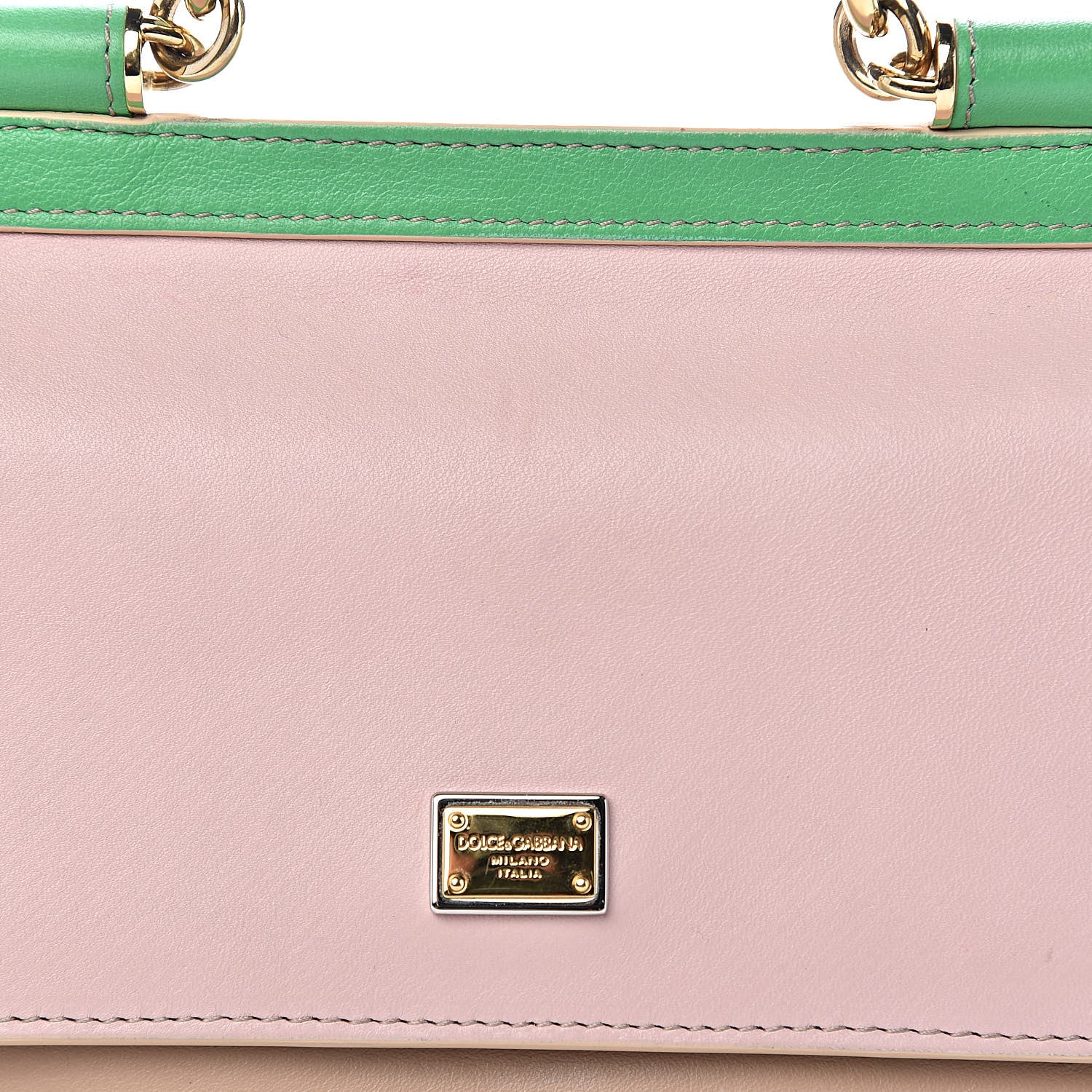 Dolce & Gabbana Dauphine Mini Miss Sicily Satchel Pink Green 14 of 21