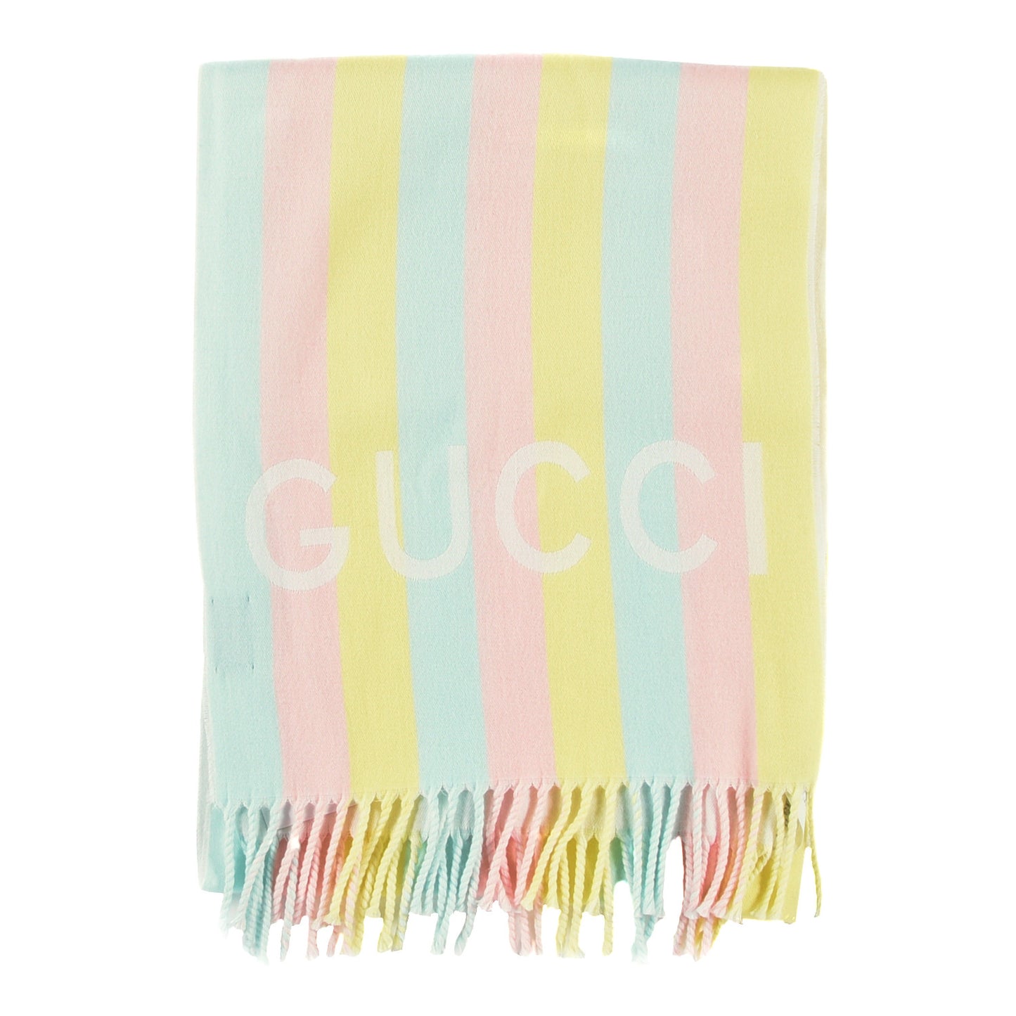Wool Cotton Jacquard Magmadera Striped Scarf Pastel Multicolor