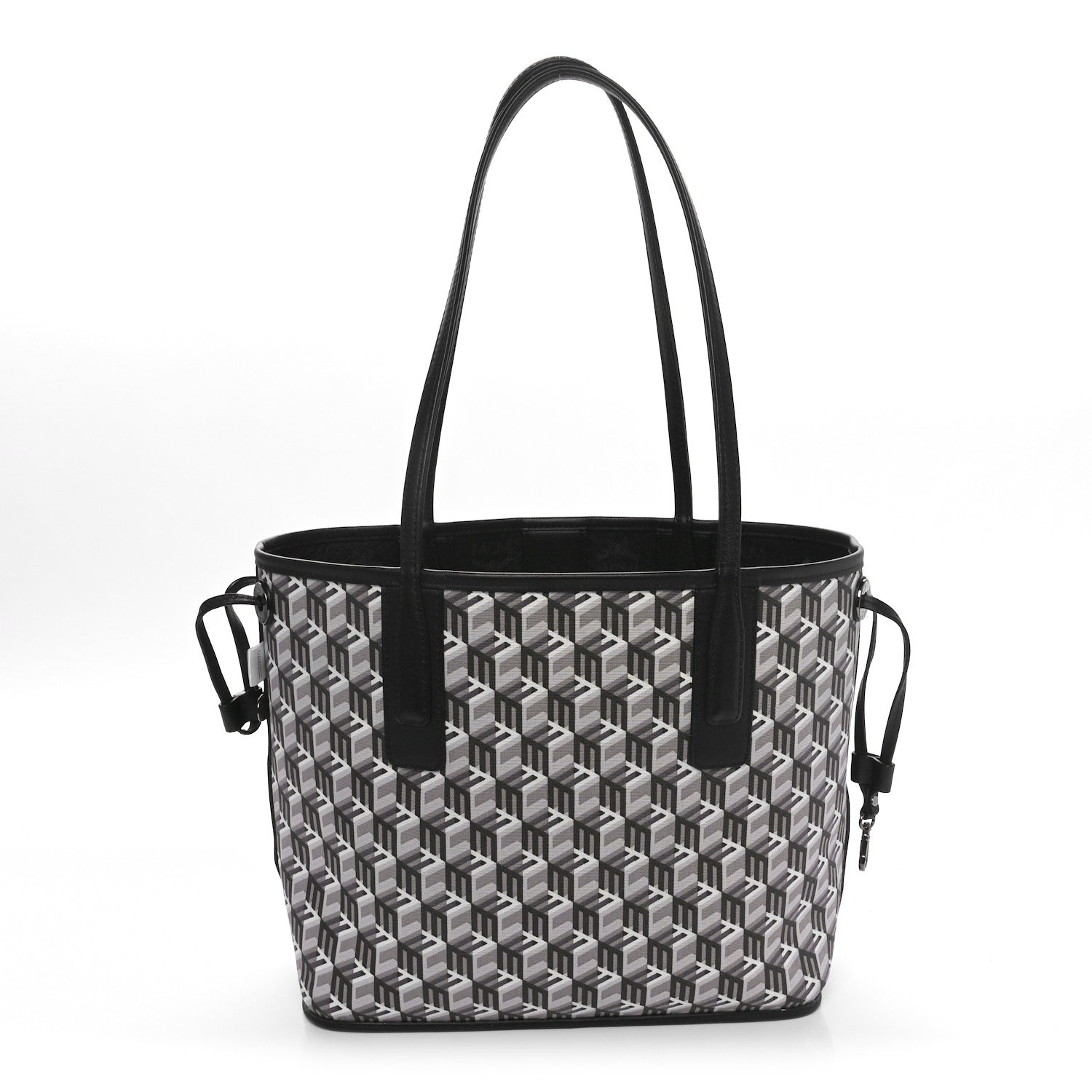 MCM Visetos Small Liz Reversible Shopper Tote Black 4 of 16