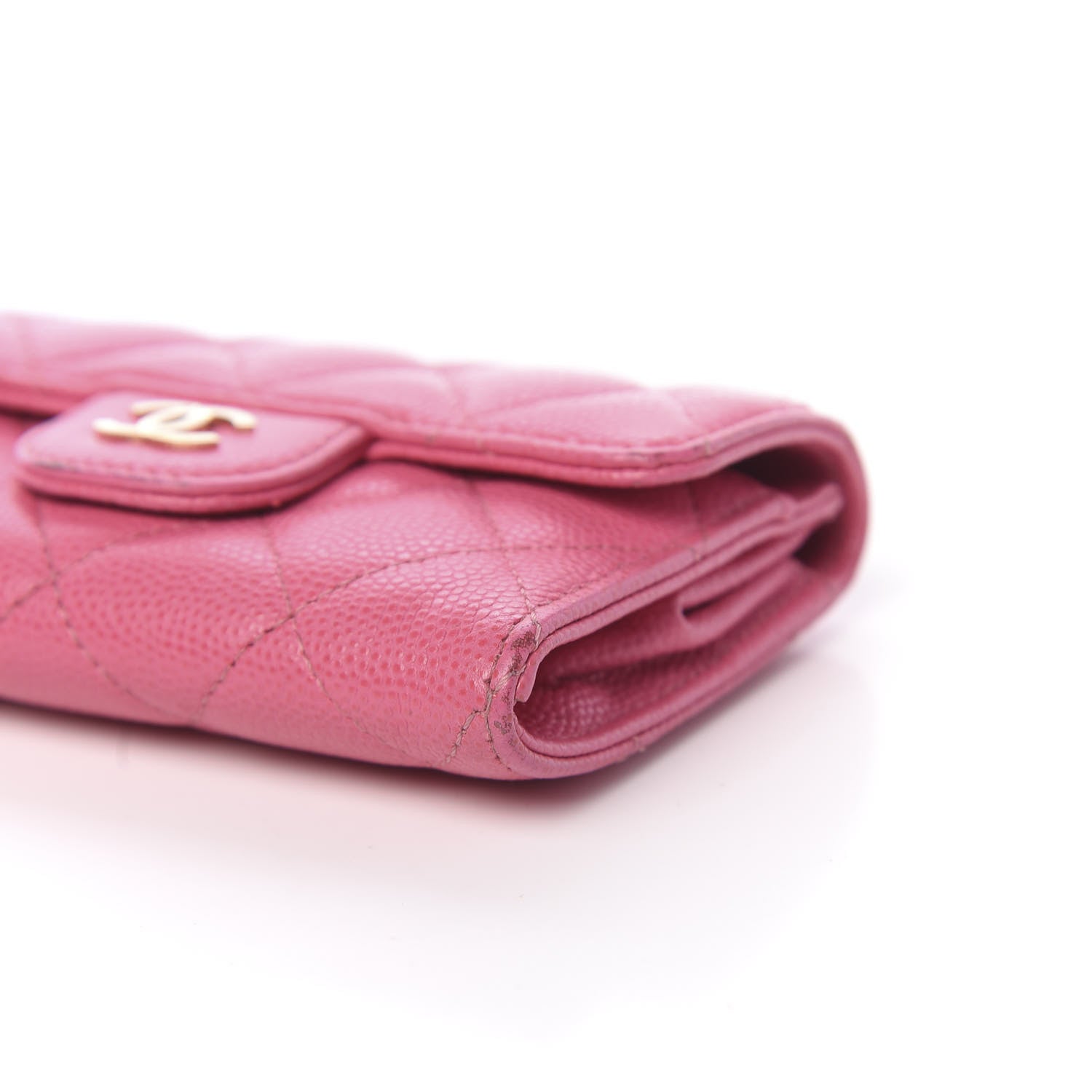 Chanel Caviar Quilted Card Flap Holder Pink 10 of 14