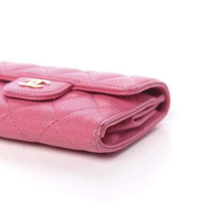 Chanel Caviar Quilted Card Flap Holder Pink 10 of 14