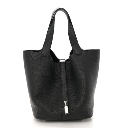 Hermes Taurillon Clemence Picotin Lock 22 MM Black 1 of 12