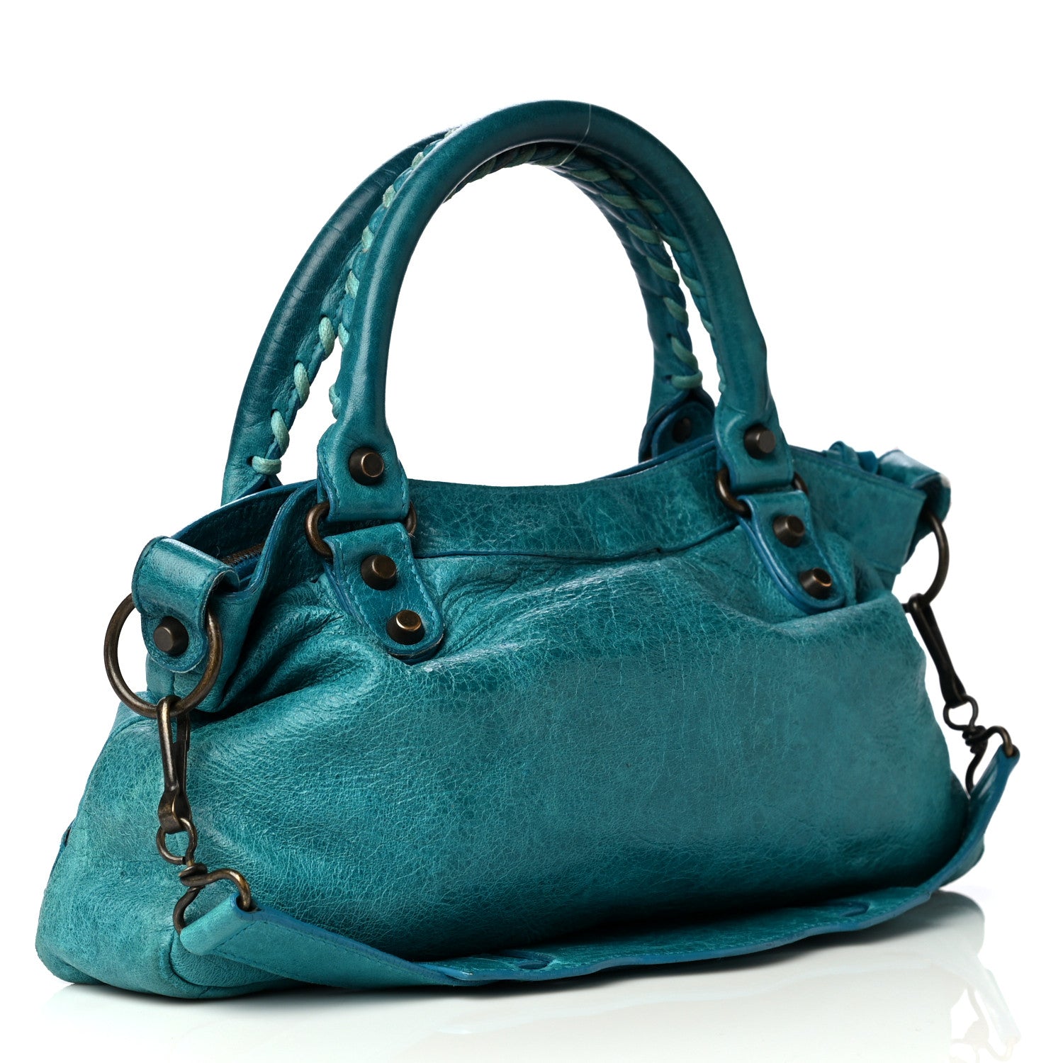 正規品　BALENCIAGA　Thefirst ブルー　Vintage Balenciaga Bleu Lavande Lambskin Leather Motorcycle First Bag