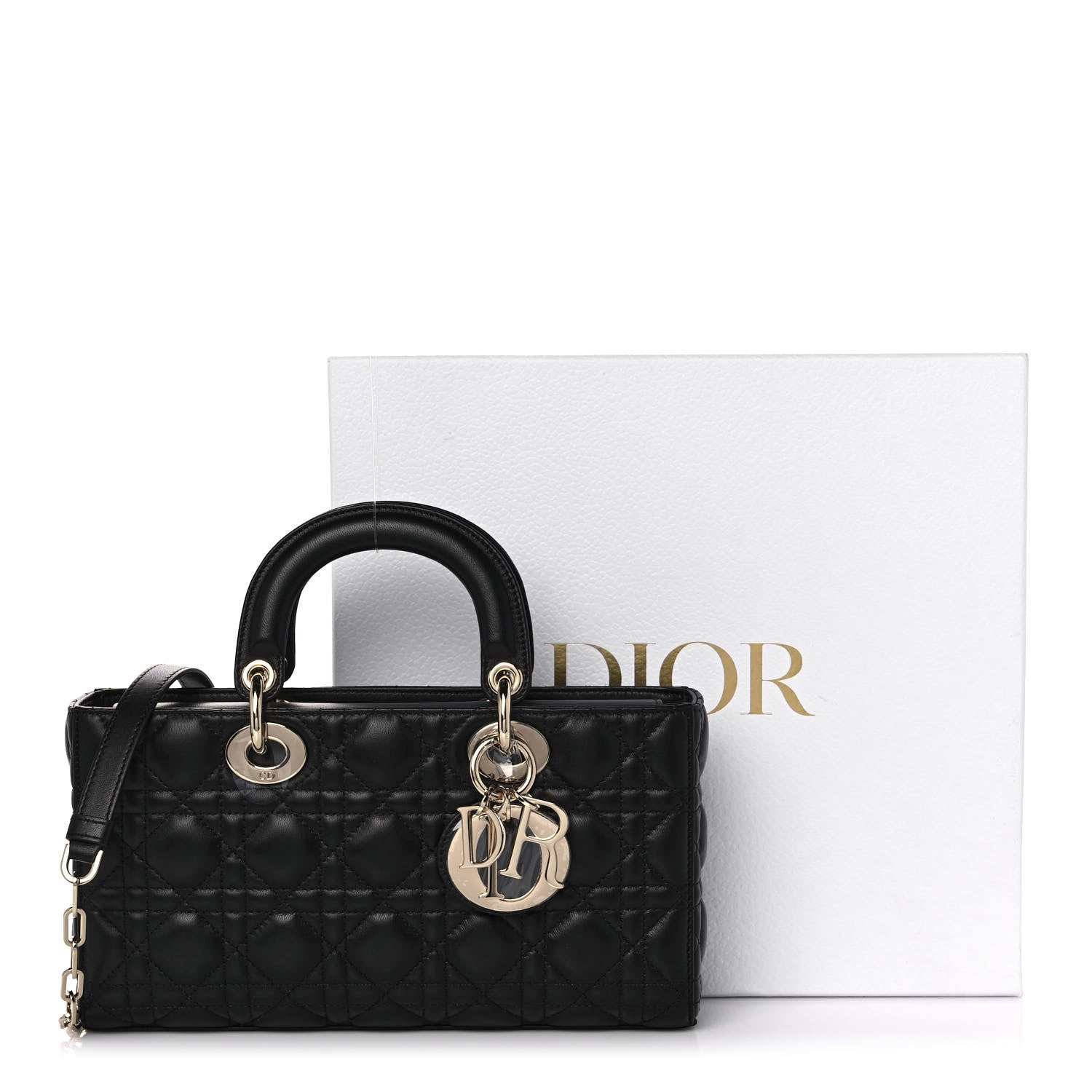 ブラックレディ Christian Dior Lambskin Cannage Lady D-Joy Black 1060709