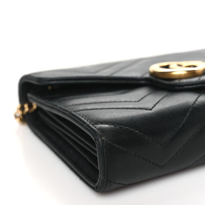 Gucci Calfskin Matelasse GG Marmont Chain Wallet Black 9 of 11