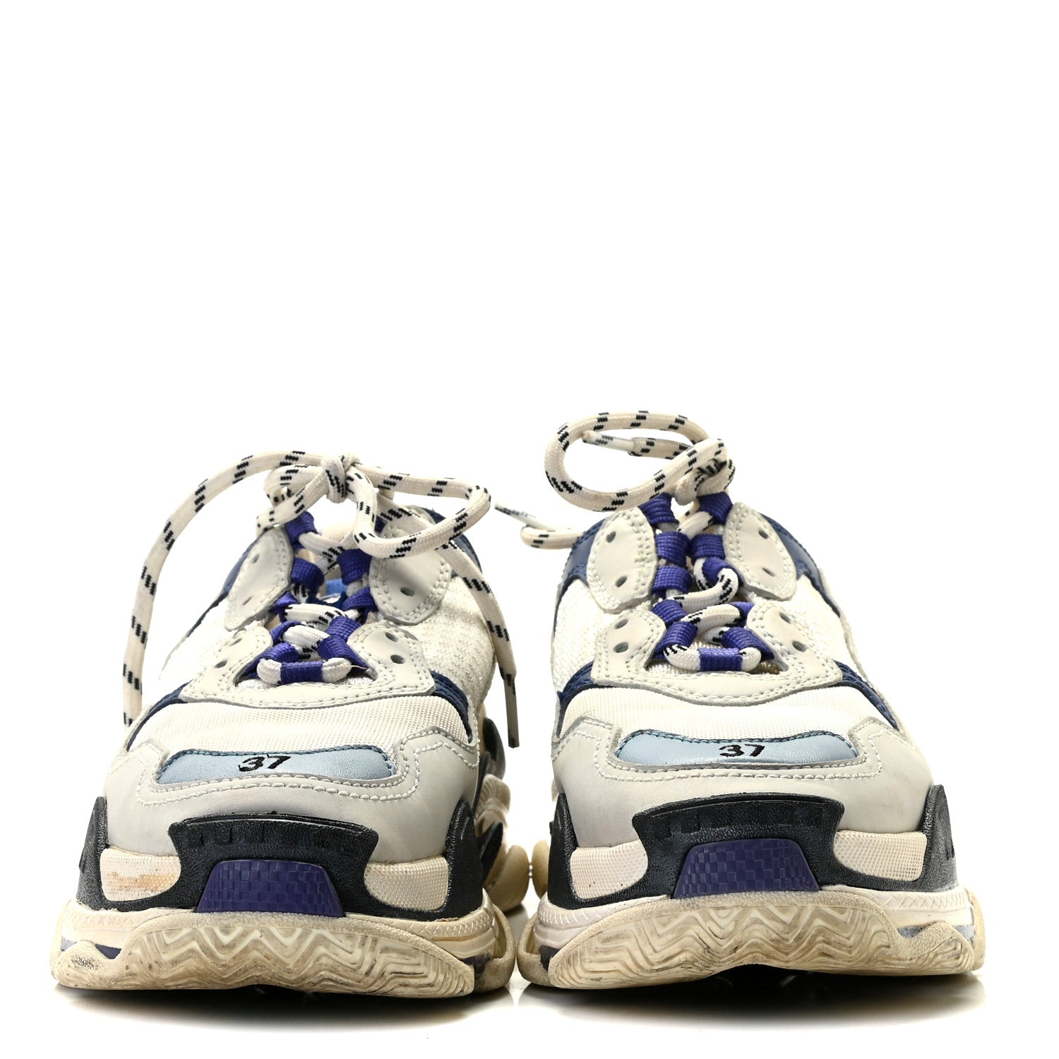 Balenciaga Fabric Mesh Womens Triple S Sneakers 37 White Bleu Violet 4 of 11