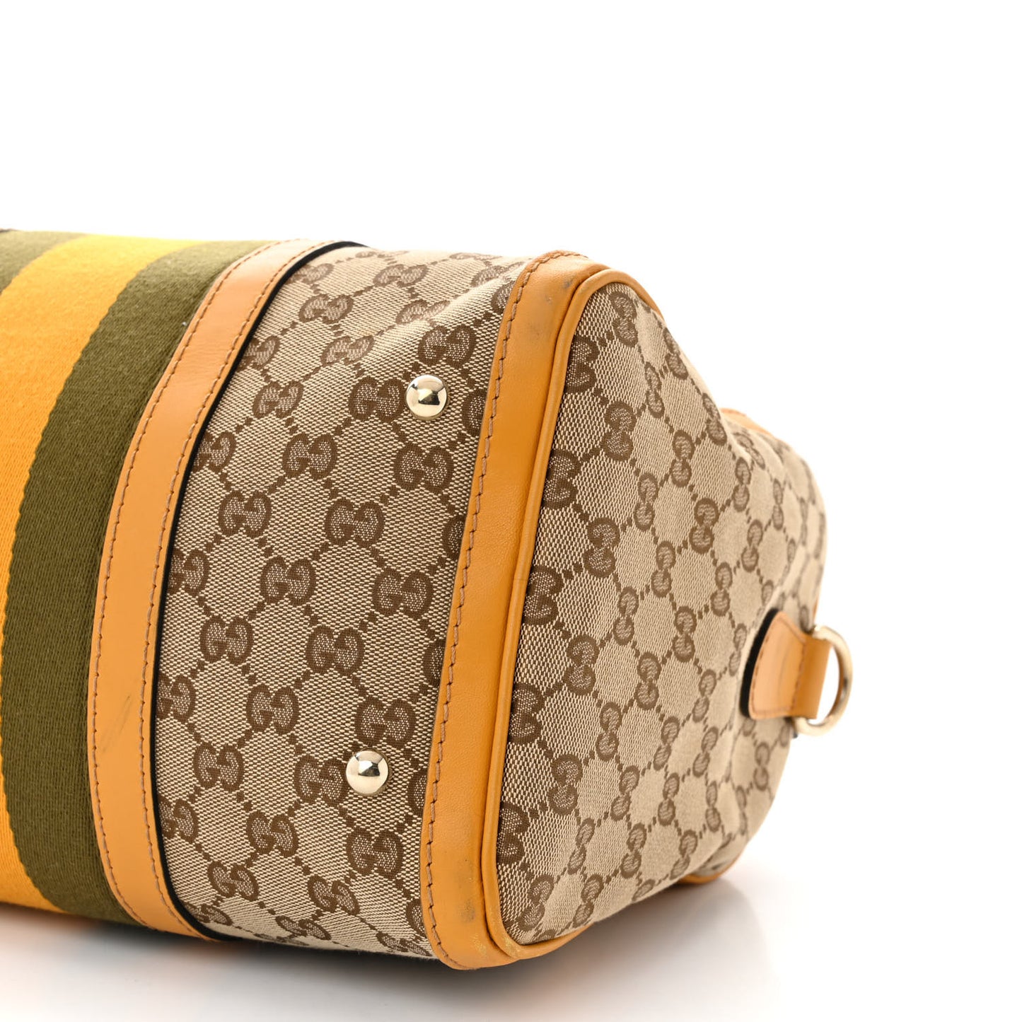 Monogram Selleria Calfskin Vintage Web Medium Boston Beige Ebony Yellow