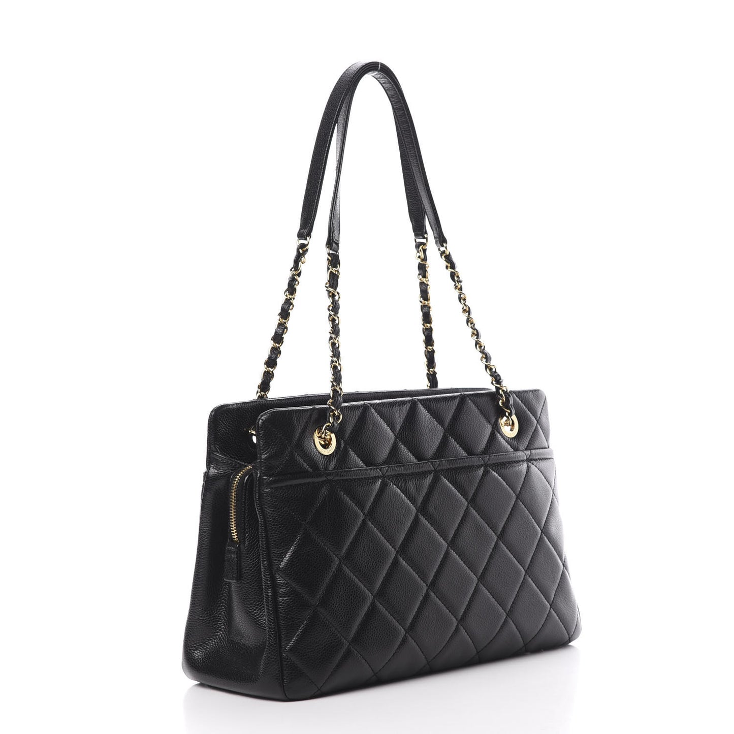Caviar Quilted Timeless CC Soft Tote Black