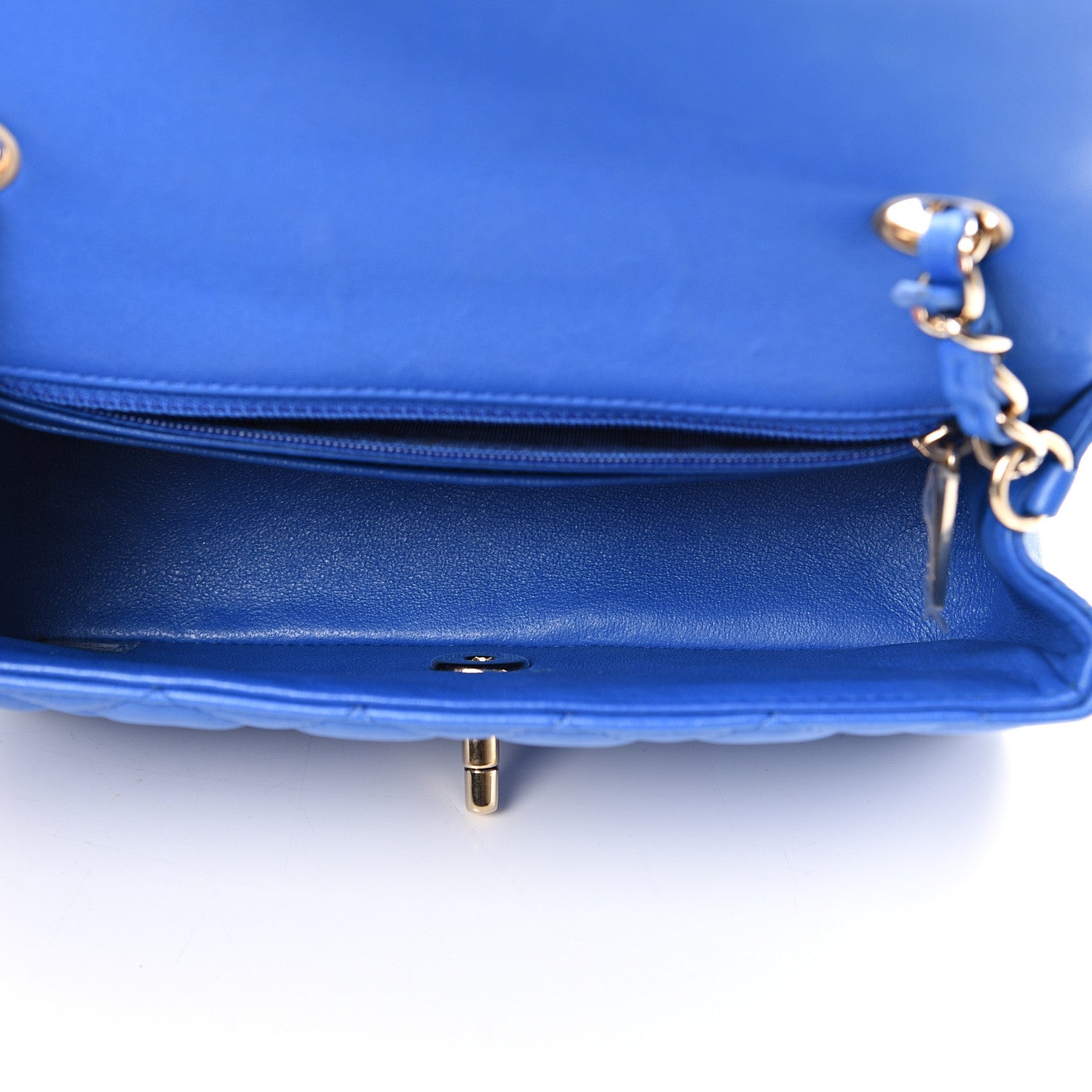 Chanel Lambskin Quilted Mini Rectangular Flap Blue 4 of 13