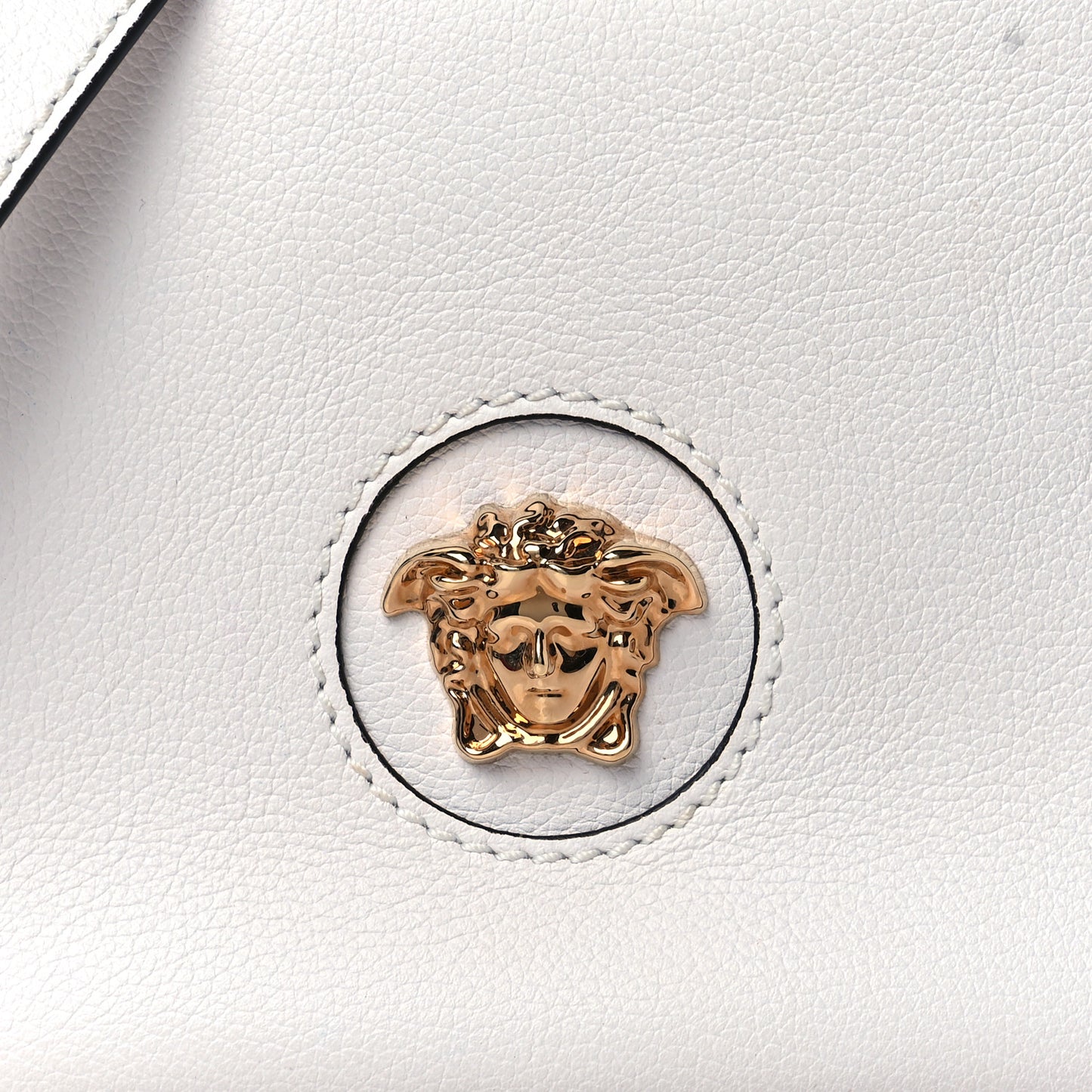 Calfskin La Medusa Small Hobo Crossbody White
