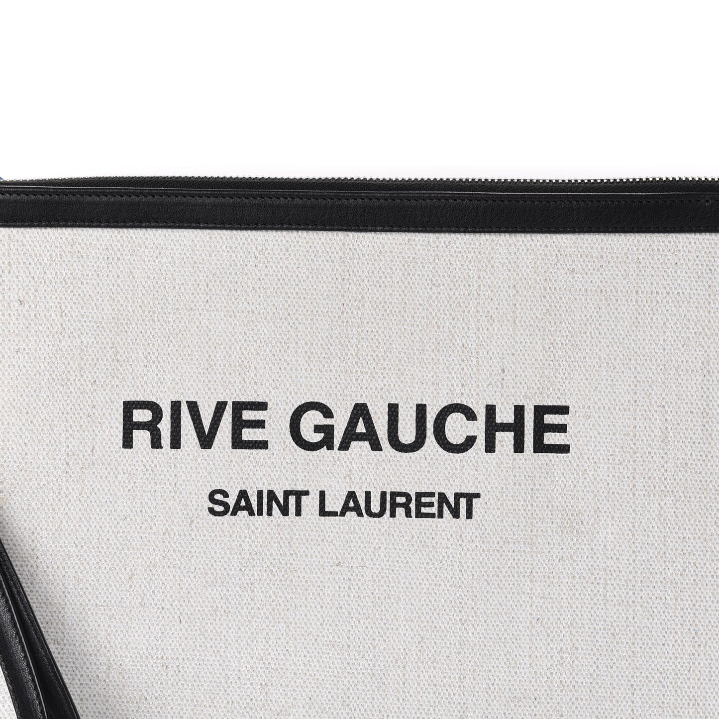 Linen Canvas Rive Gauche Zipped Pouch Optic White