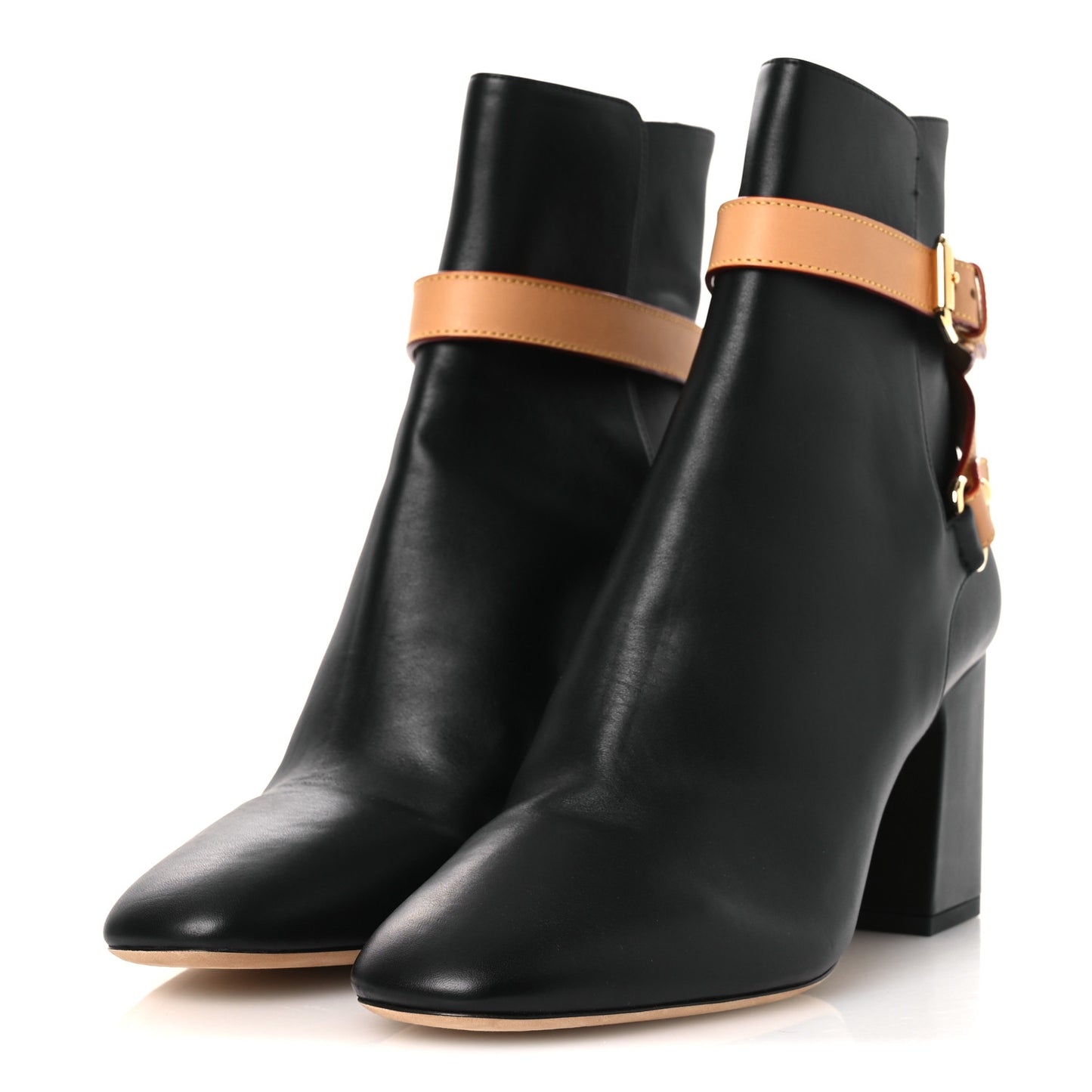 Calfskin Belted Parisienne Ankle Boots 40 Black
