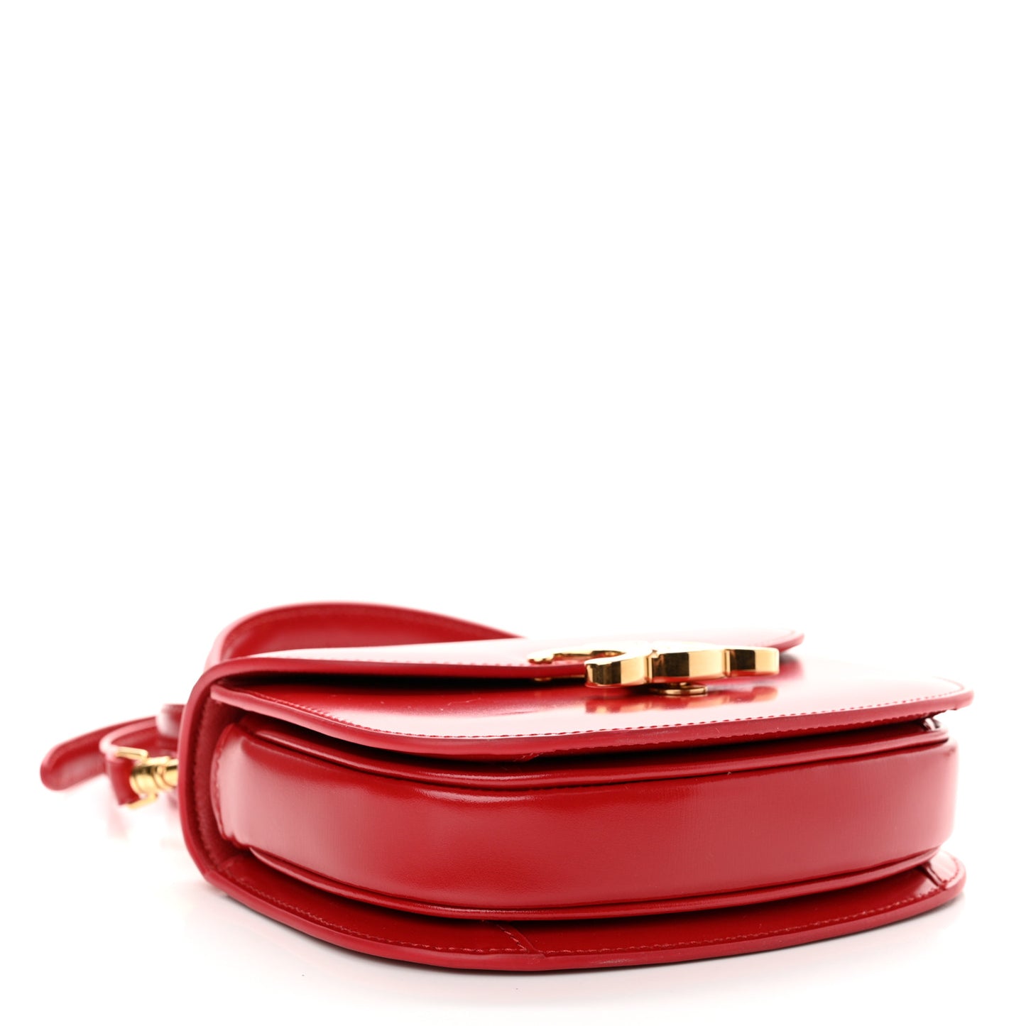 Shiny Calfskin Triomphe Mini Besace Clea Red