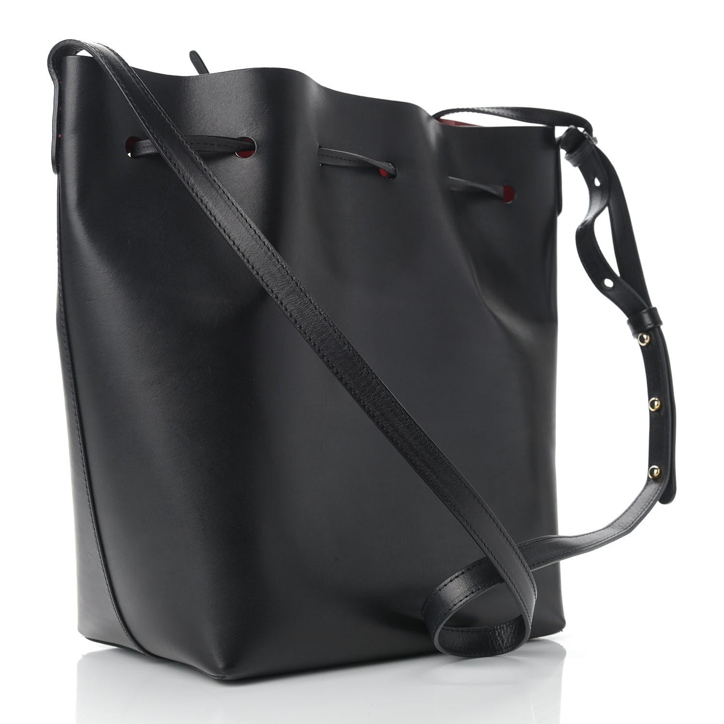 Vegetable Tanned Calfskin Bucket Bag Black Flamma