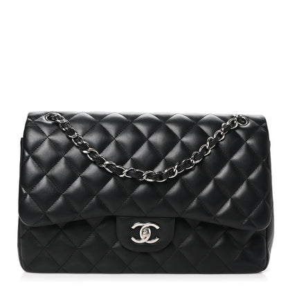 Chanel Lambskin Quilted Jumbo Double Flap Black 1 of 10